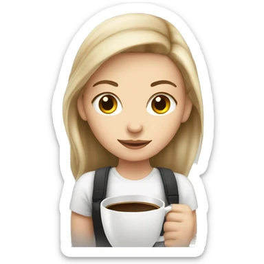 white girl with coffee  sticker