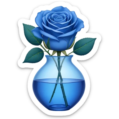 Blue rose in a vase sticker