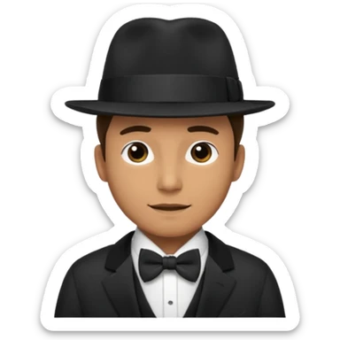 Bow Ties, Coats, and hat, man sticker