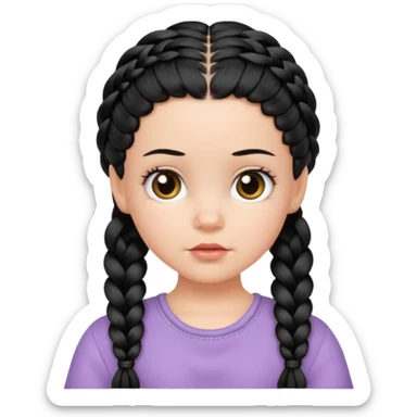 white girl with baby hair full braids black sticker