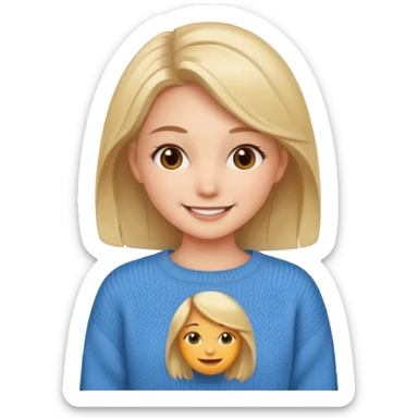 smiling girl in sweater sticker