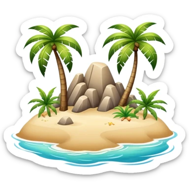 A tropical island with palm trees  sticker