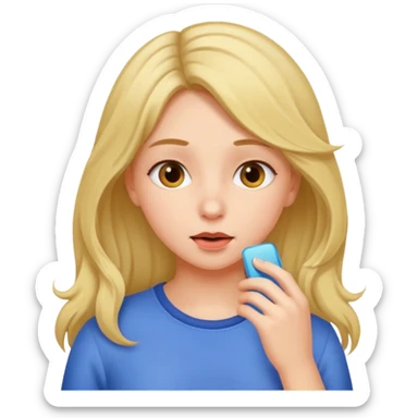 Nose sniffing girls hair sticker