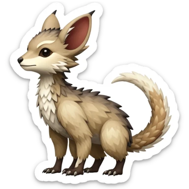 warm-colored Vernid-Trico-Fionbri-creature (full body) sticker