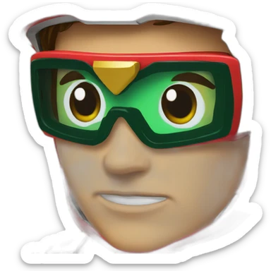red power ranger with glases to see better sticker