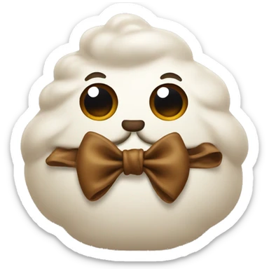 poo with bow sticker