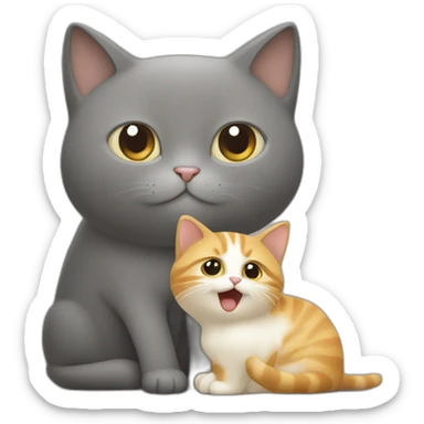 Un chat qui prend un autre chat sticker