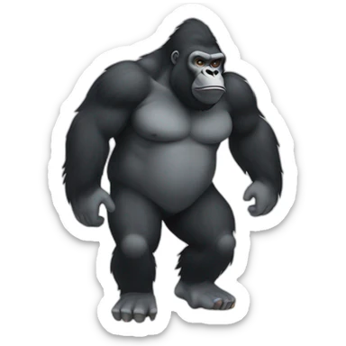 Gorilla body and fart cloud from behind sticker