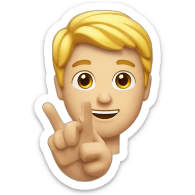 Personnage super content avec la main et le pouce en l’air sticker