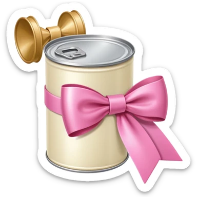 cream can with pink ribbon sticker