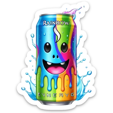 Rainbow Monster energy drink sticker