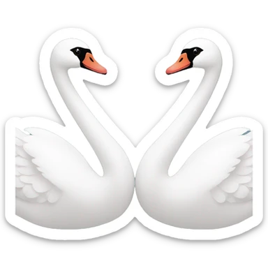 2 cygnes qui font un cœur avec leur bec sticker