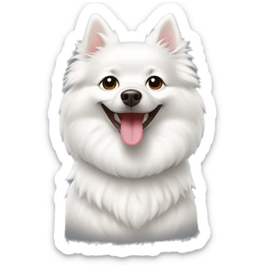 White german spitz dog smiling sticker