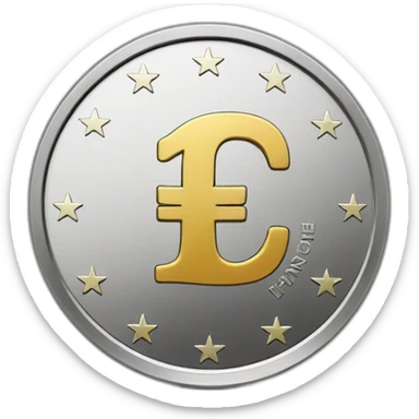 One euro coin sticker