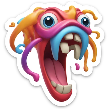 crazy shaking tounge sticker