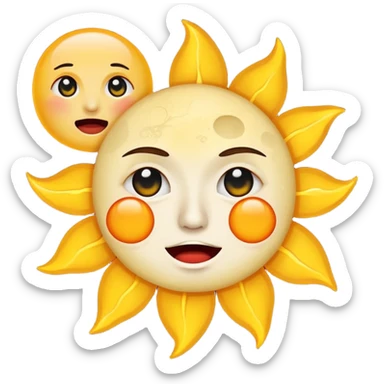 moon in front of the sun (in an eclipse) with classic emoji tear (crying) sticker