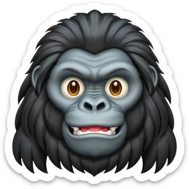 long haired gorilla sticker
