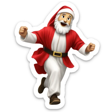 skipping sprint Jesus santa costume sticker