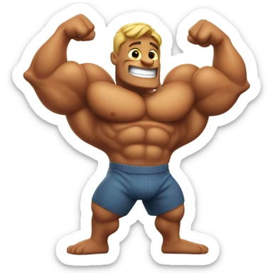 Cute heart with muscles  sticker