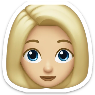 rubia ojos azules pelo liso largo sticker