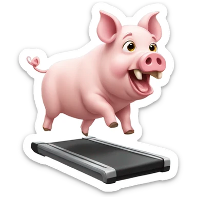 Pig exercising  sticker