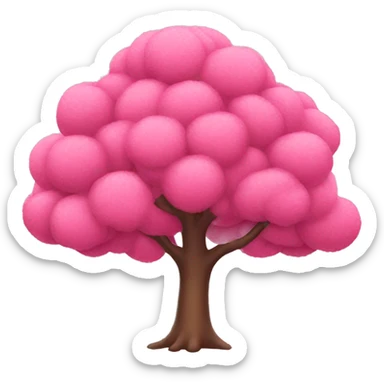 pink tree sticker