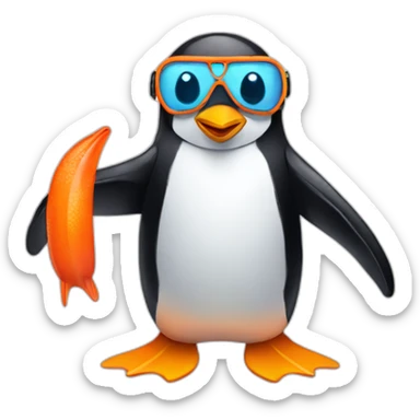 penguin with a snorkel sticker