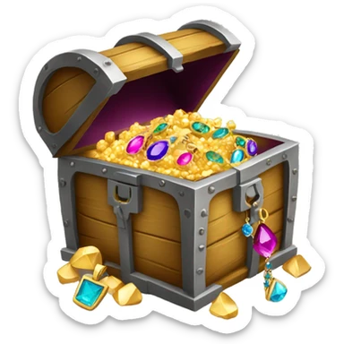 treasure chest with jewelry sticker