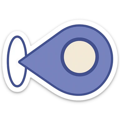 Rotate the purple pin 90 degrees clockwise, keep the flat minimal style with no background. sticker