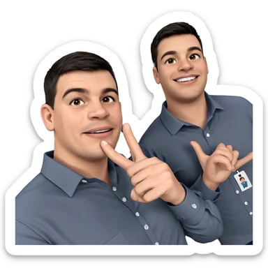 smiling boys in collared shirts sticker