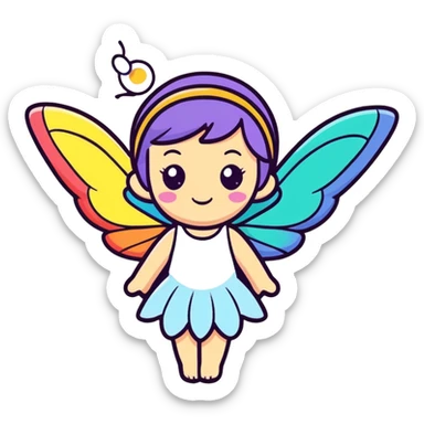 A Fairy with Rainbow Wings sticker