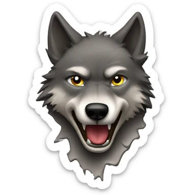 Wolf ripped shirt sticker