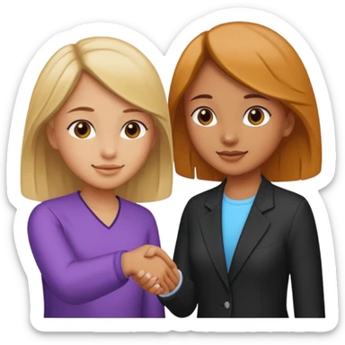 tho girls handshake. they look at each other sticker