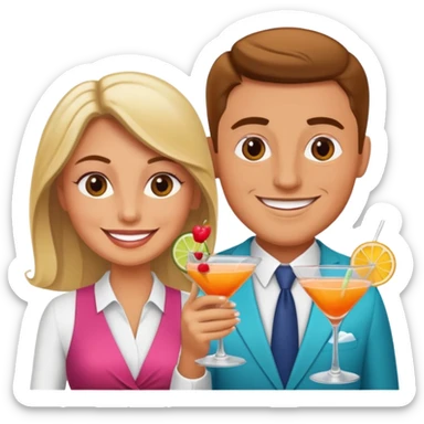2 married couple having cocktails sticker