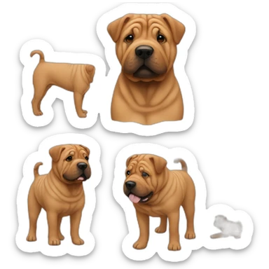 brown Sharpei sticker