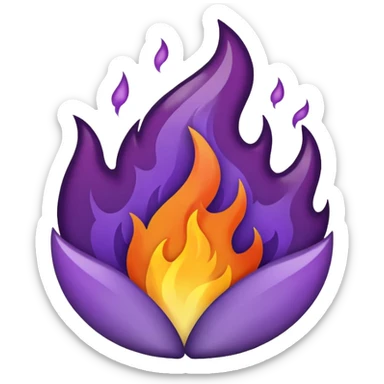 plain purple no orange color fire sticker