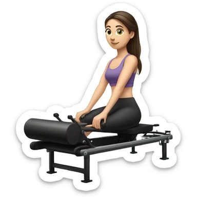 brunette girl on pilates reformer sticker