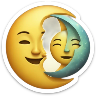 Moon and sun as one sticker