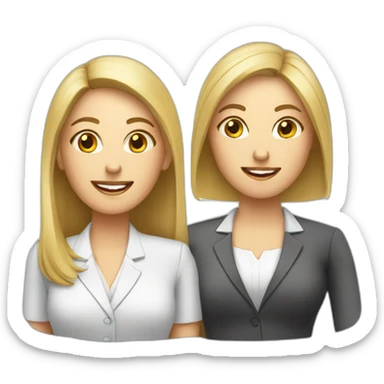 two white business women hr department in office sticker