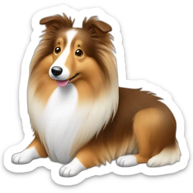 Sheltie with coffee sticker