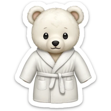 white teddy bear bathrobe sticker