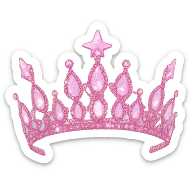 pink sparkly tiara sticker