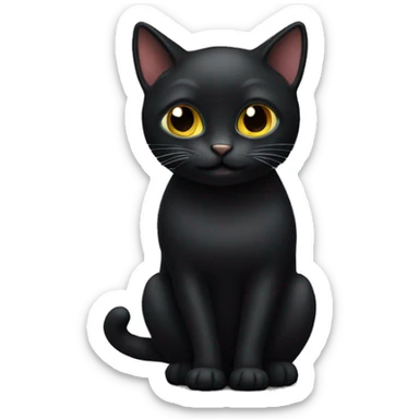Black cat sticker