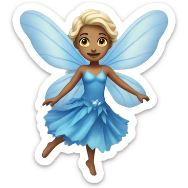 Flying blue fairy sticker