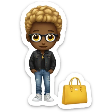 cool kid wearing designer clothes sticker