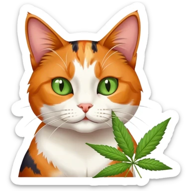 Cat smoking weed sticker
