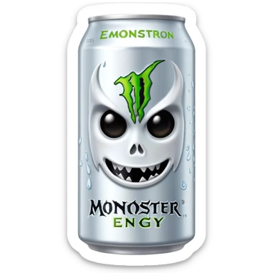 White monster energy drink sticker