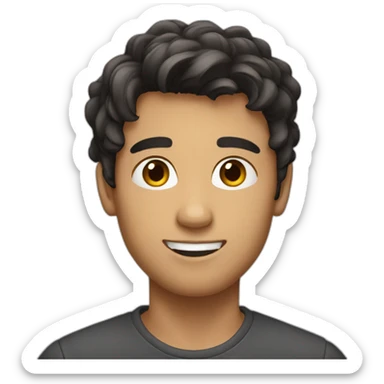 a young guy with dark hair and a little stubble sticker