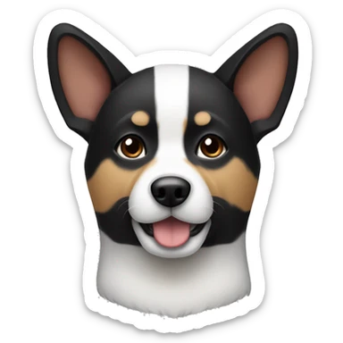 Korean country dog with black triangular ears sticker