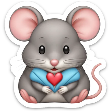 Mouse sending a kiss sticker
